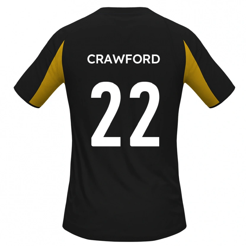 Danxen Mujer Camiseta Tom Crawford #22 Negro Amarillo 2ª Equipación 2025/26 La Camisa