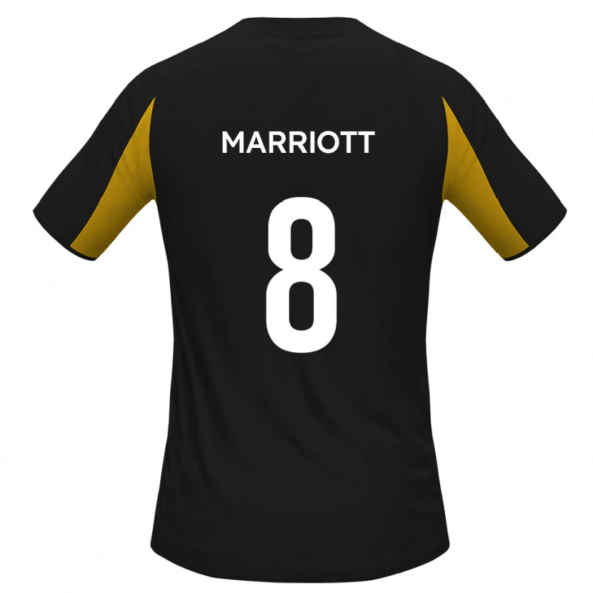 Danxen Mujer Camiseta Isaac Marriott #8 Negro Amarillo 2ª Equipación 2025/26 La Camisa