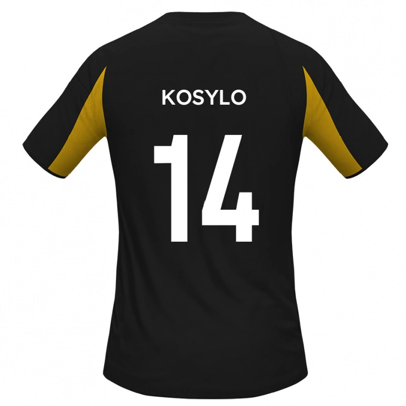 Danxen Mujer Camiseta Matty Kosylo #14 Negro Amarillo 2ª Equipación 2025/26 La Camisa