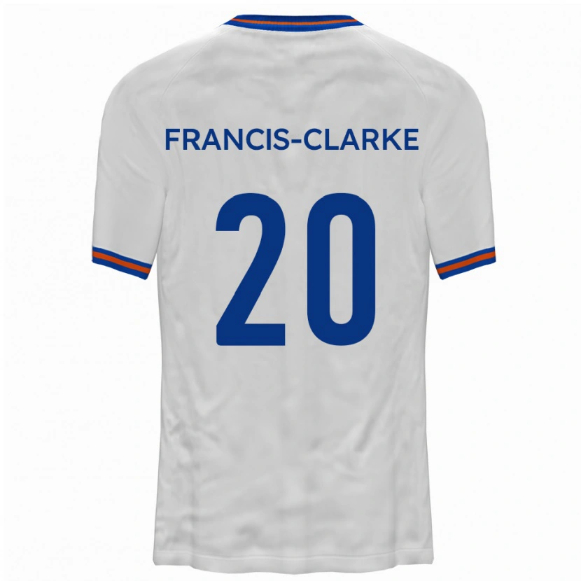 Danxen Mujer Camiseta Aidan Francis-Clarke #20 Blanco Azul 2ª Equipación 2025/26 La Camisa