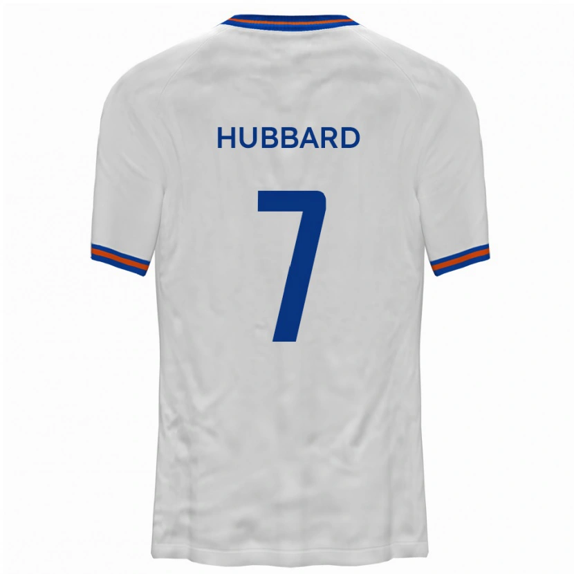 Danxen Mujer Camiseta Fletcher Hubbard #7 Blanco Azul 2ª Equipación 2025/26 La Camisa