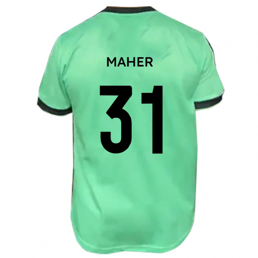Danxen Mujer Camiseta Niall Maher #31 Turquesa Negro 2ª Equipación 2025/26 La Camisa