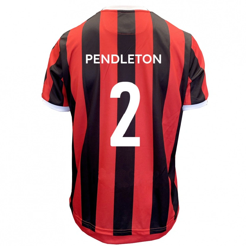 Danxen Mujer Camiseta Byron Pendleton #2 Rojo Negro 2ª Equipación 2025/26 La Camisa