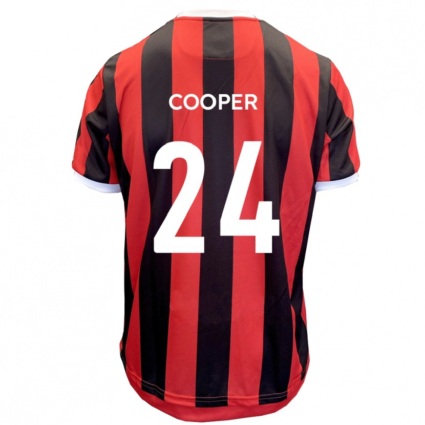 Danxen Mujer Camiseta Charlie Cooper #24 Rojo Negro 2ª Equipación 2025/26 La Camisa