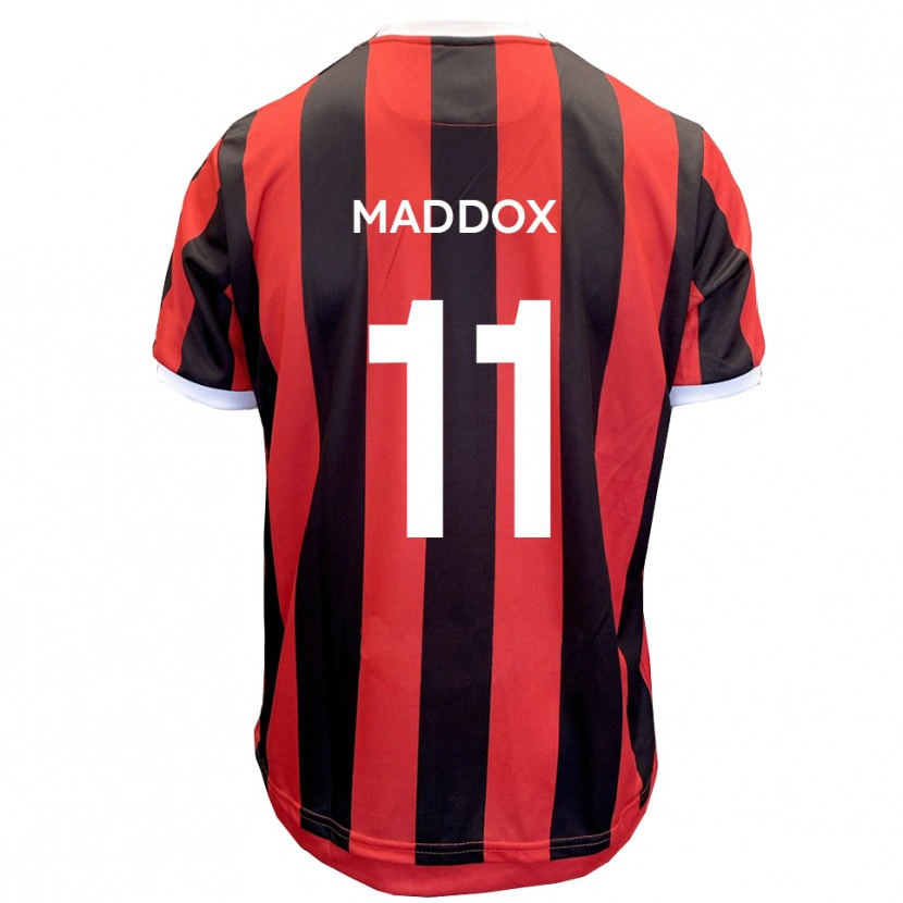 Danxen Mujer Camiseta Jacob Maddox #11 Rojo Negro 2ª Equipación 2025/26 La Camisa