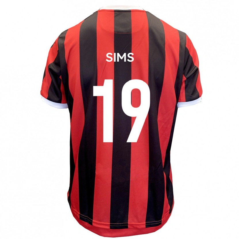 Danxen Mujer Camiseta Josh Sims #19 Rojo Negro 2ª Equipación 2025/26 La Camisa
