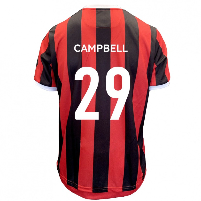 Danxen Mujer Camiseta Tahvon Campbell #29 Rojo Negro 2ª Equipación 2025/26 La Camisa