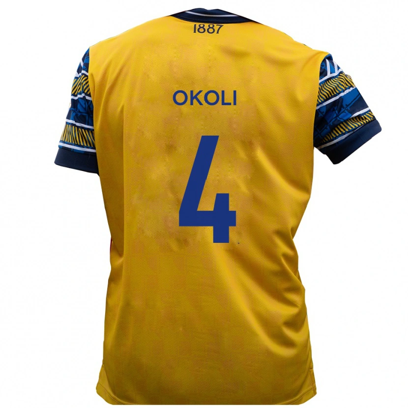 Danxen Mujer Camiseta Chinwike Okoli #4 Amarillo Negro 2ª Equipación 2025/26 La Camisa