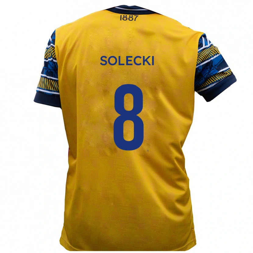 Danxen Mujer Camiseta Joshua Solecki #8 Amarillo Negro 2ª Equipación 2025/26 La Camisa