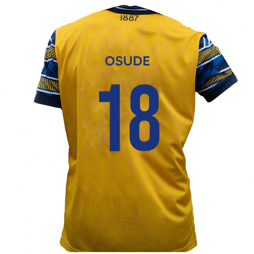Danxen Mujer Camiseta Joshua Osude #18 Amarillo Negro 2ª Equipación 2025/26 La Camisa