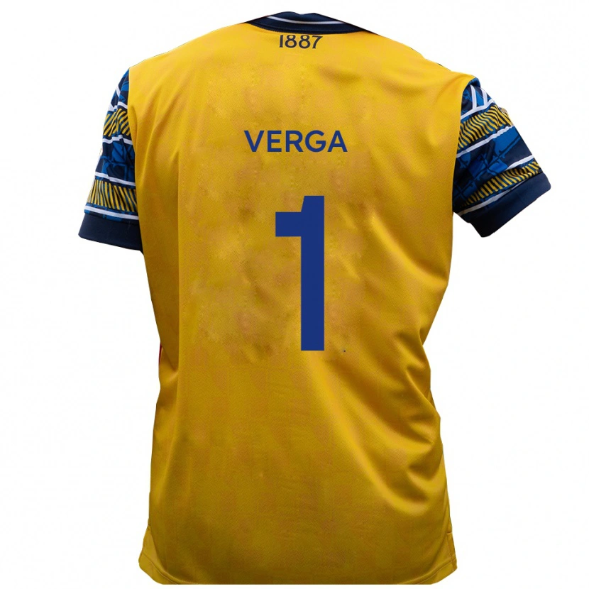 Danxen Mujer Camiseta Mikey Verga #1 Amarillo Negro 2ª Equipación 2025/26 La Camisa