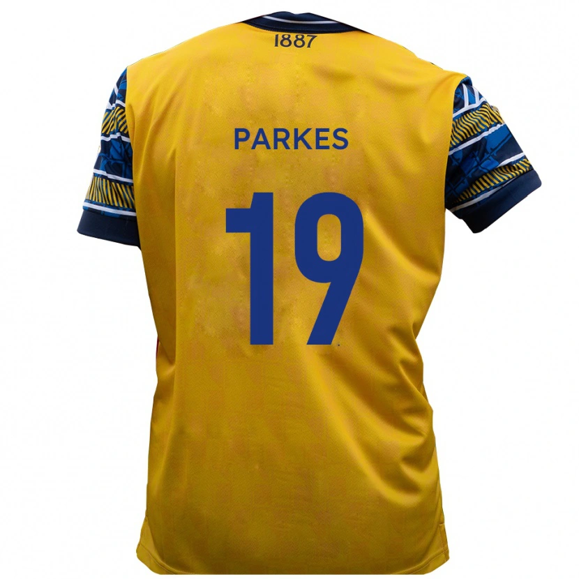 Danxen Mujer Camiseta Sonny Parkes #19 Amarillo Negro 2ª Equipación 2025/26 La Camisa