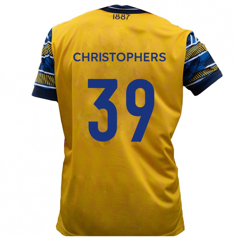 Danxen Mujer Camiseta Leo Christophers #39 Amarillo Negro 2ª Equipación 2025/26 La Camisa