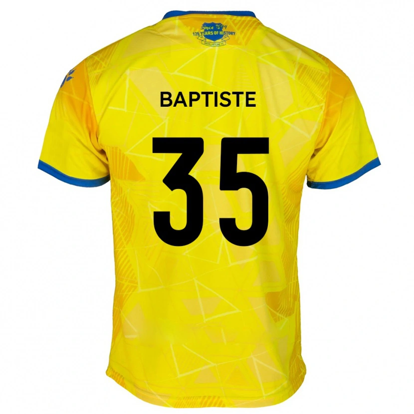 Danxen Mujer Camiseta Dante Baptiste #35 Amarillo Azul 2ª Equipación 2025/26 La Camisa