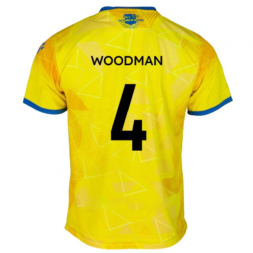 Danxen Mujer Camiseta Deon Woodman #4 Amarillo Azul 2ª Equipación 2025/26 La Camisa