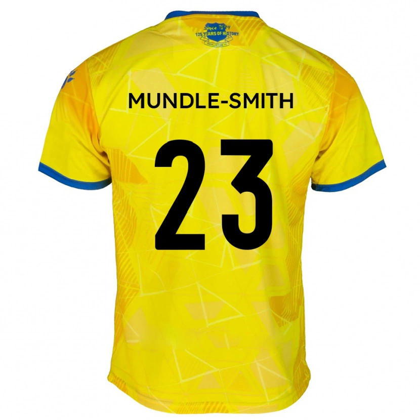 Danxen Mujer Camiseta Jaydn Mundle-Smith #23 Amarillo Azul 2ª Equipación 2025/26 La Camisa