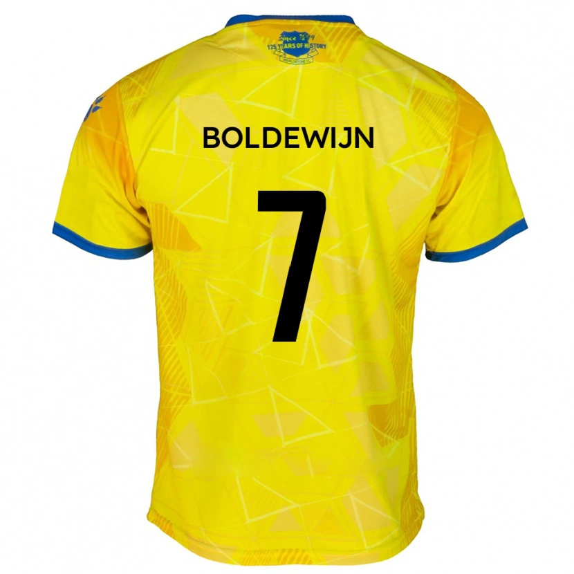 Danxen Mujer Camiseta Enzio Boldewijn #7 Amarillo Azul 2ª Equipación 2025/26 La Camisa