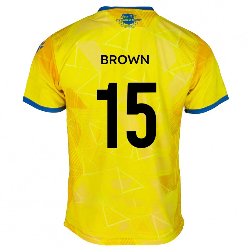 Danxen Mujer Camiseta Jed Brown #15 Amarillo Azul 2ª Equipación 2025/26 La Camisa