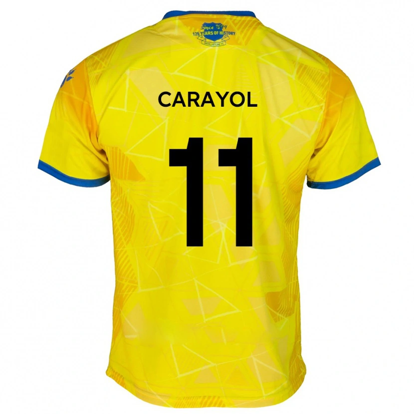 Danxen Mujer Camiseta Mustapha Carayol #11 Amarillo Azul 2ª Equipación 2025/26 La Camisa