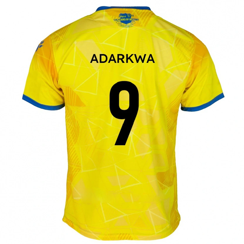 Danxen Mujer Camiseta Sean Adarkwa #9 Amarillo Azul 2ª Equipación 2025/26 La Camisa