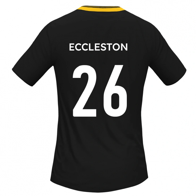 Danxen Mujer Camiseta Junior Eccleston #26 Negro Amarillo 2ª Equipación 2025/26 La Camisa