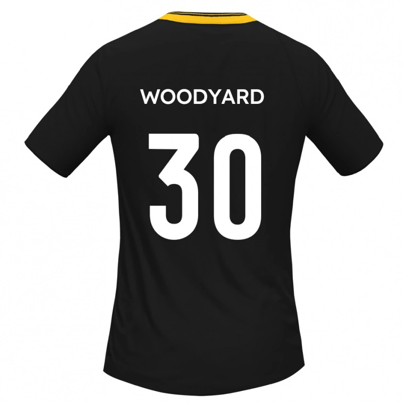 Danxen Mujer Camiseta Alex Woodyard #30 Negro Amarillo 2ª Equipación 2025/26 La Camisa