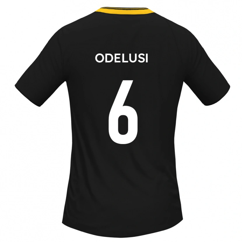 Danxen Mujer Camiseta Siju Odelusi #6 Negro Amarillo 2ª Equipación 2025/26 La Camisa