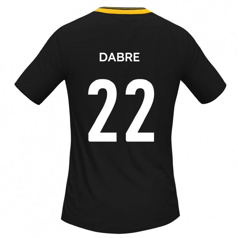 Danxen Mujer Camiseta Mo Dabre #22 Negro Amarillo 2ª Equipación 2025/26 La Camisa