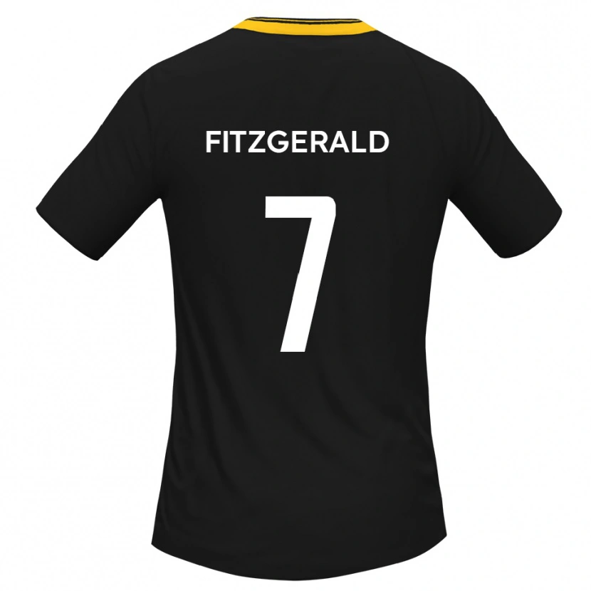 Danxen Mujer Camiseta Johnny Fitzgerald #7 Negro Amarillo 2ª Equipación 2025/26 La Camisa