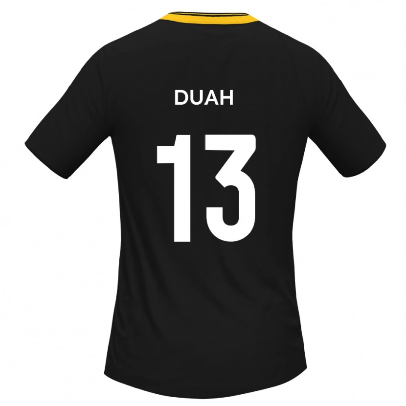 Danxen Mujer Camiseta Enos Duah #13 Negro Amarillo 2ª Equipación 2025/26 La Camisa