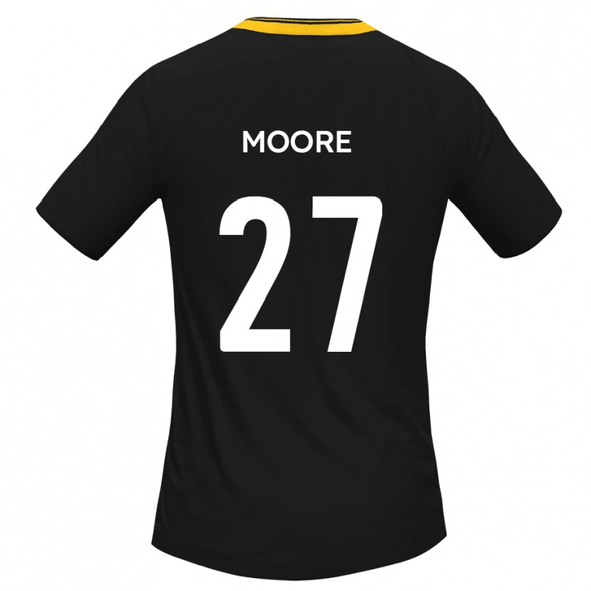 Danxen Mujer Camiseta Liam Moore #27 Negro Amarillo 2ª Equipación 2025/26 La Camisa
