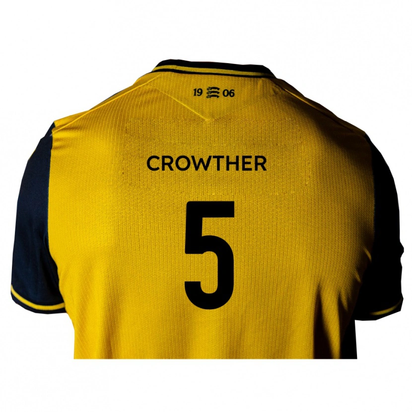 Danxen Mujer Camiseta Adam Crowther #5 Amarillo Negro 2ª Equipación 2025/26 La Camisa