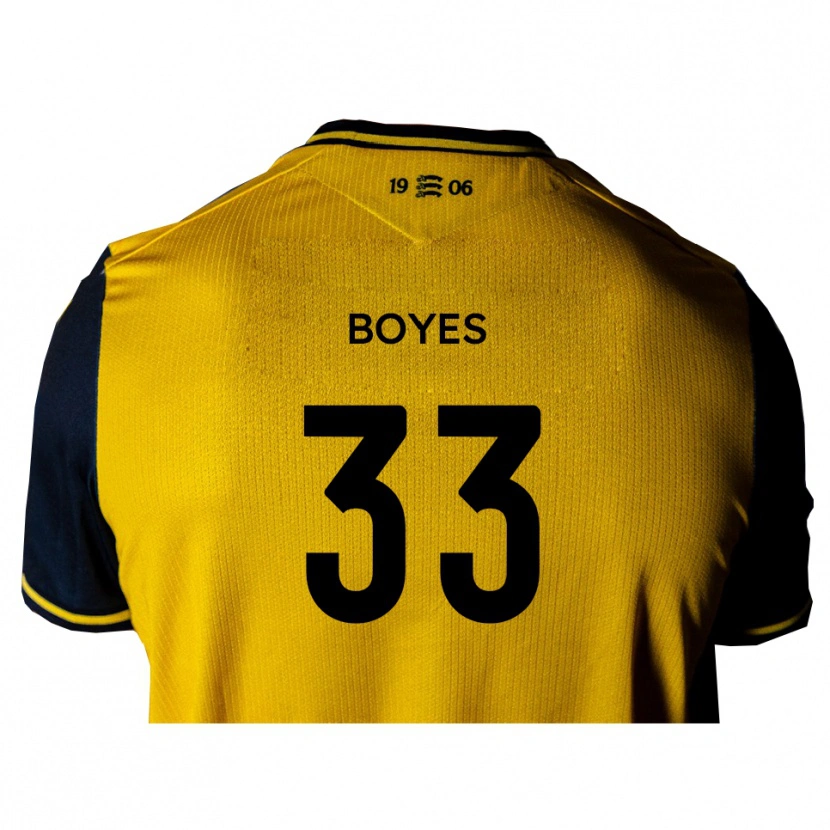 Danxen Mujer Camiseta Harry Boyes #33 Amarillo Negro 2ª Equipación 2025/26 La Camisa