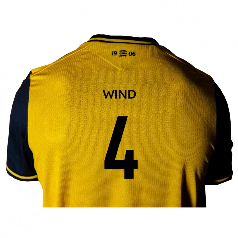 Danxen Mujer Camiseta George Wind #4 Amarillo Negro 2ª Equipación 2025/26 La Camisa
