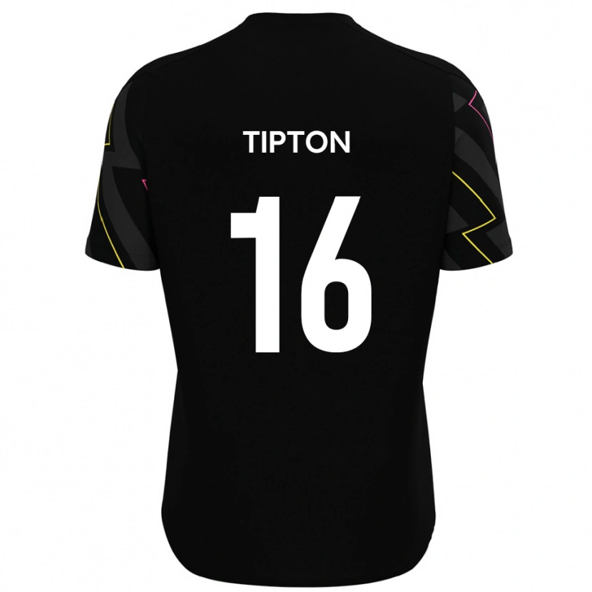Danxen Mujer Camiseta Ollie Tipton #16 Negro Gris 2ª Equipación 2025/26 La Camisa