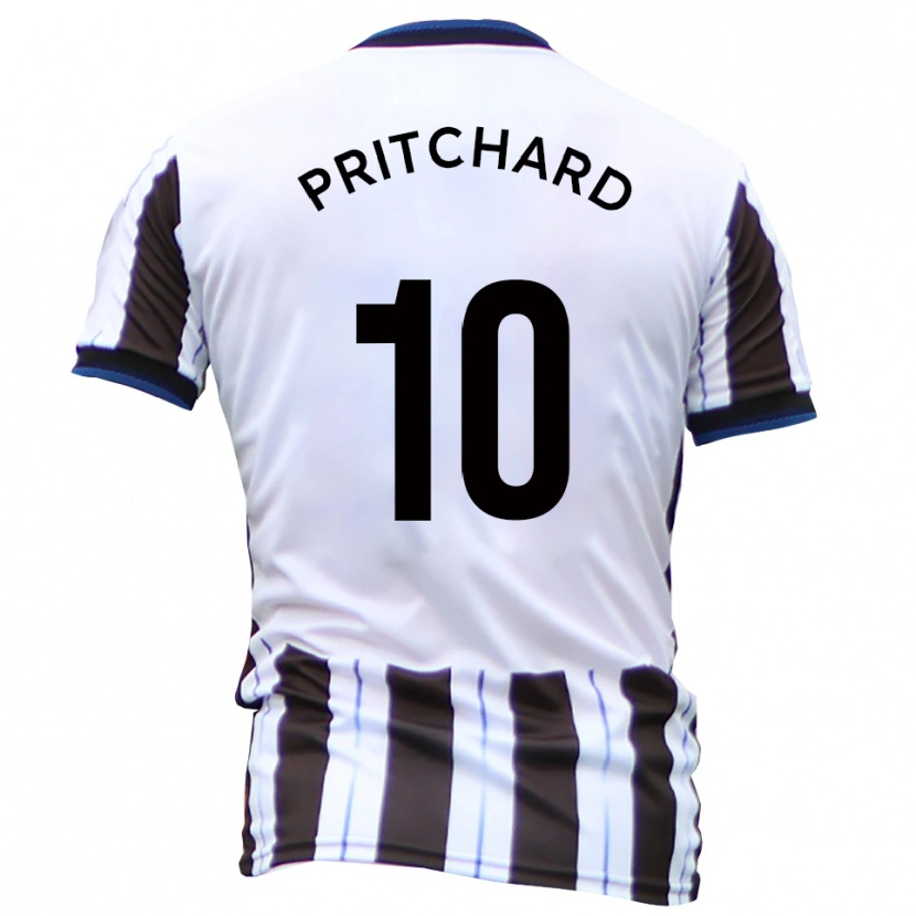 Danxen Mujer Camiseta Joe Pritchard #10 Blanco Negro 2ª Equipación 2025/26 La Camisa