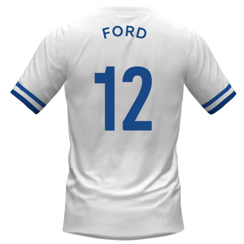 Danxen Mujer Camiseta Nathaniel Ford #12 Blanco Azul 2ª Equipación 2025/26 La Camisa