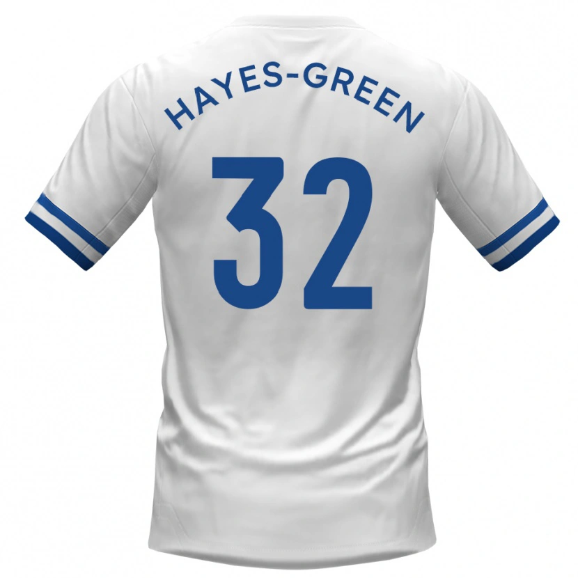 Danxen Mujer Camiseta Charlie Hayes-Green #32 Blanco Azul 2ª Equipación 2025/26 La Camisa