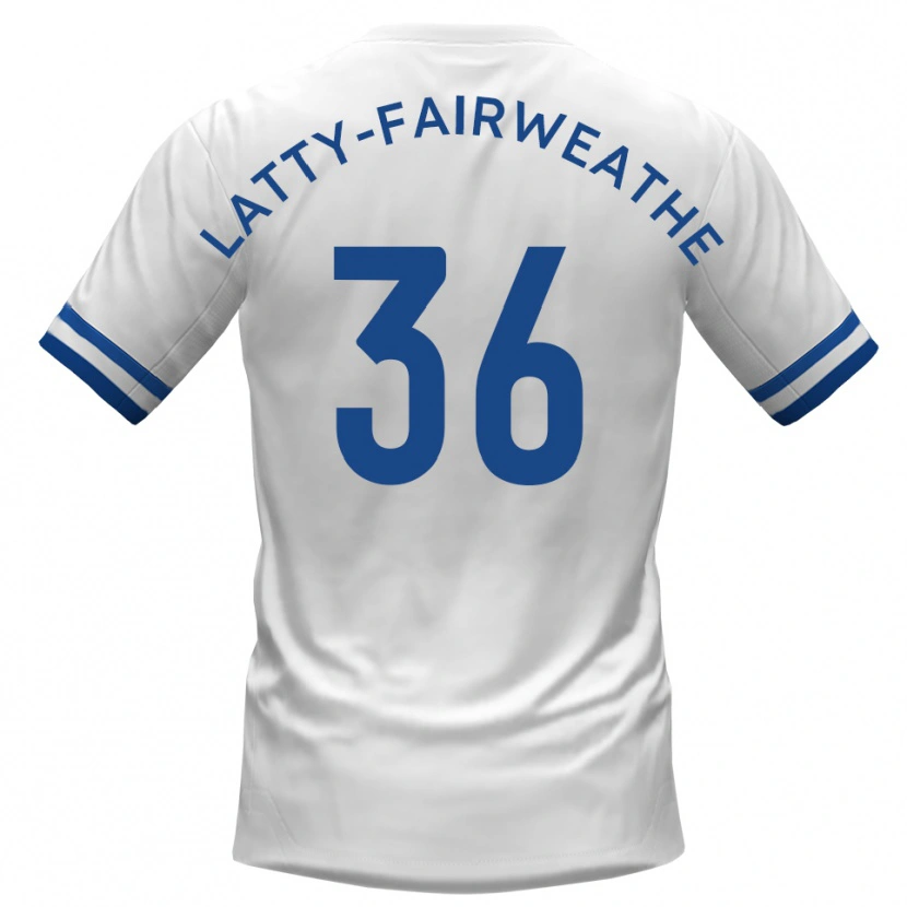 Danxen Mujer Camiseta Thierry Latty-Fairweather #36 Blanco Azul 2ª Equipación 2025/26 La Camisa