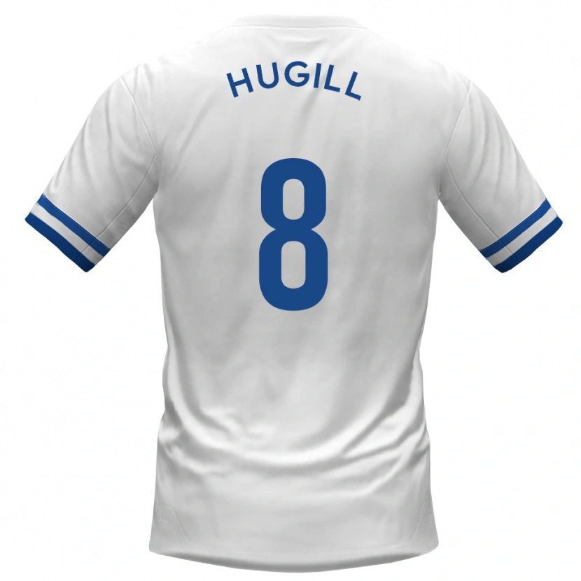 Danxen Mujer Camiseta Will Hugill #8 Blanco Azul 2ª Equipación 2025/26 La Camisa