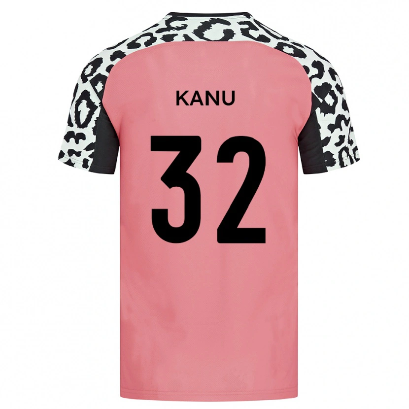 Danxen Mujer Camiseta Abraham Kanu #32 Rosa Negro 2ª Equipación 2025/26 La Camisa