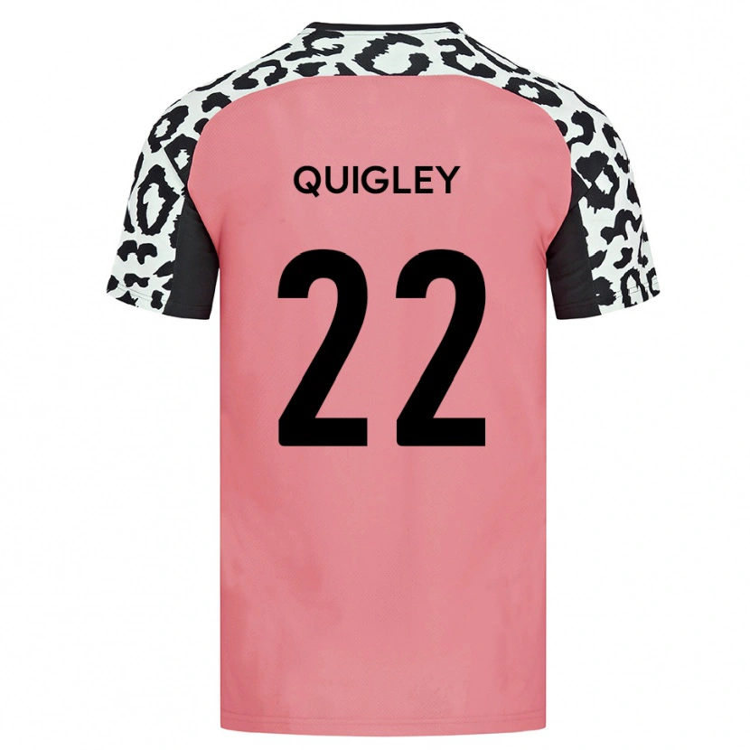 Danxen Mujer Camiseta Joe Quigley #22 Rosa Negro 2ª Equipación 2025/26 La Camisa