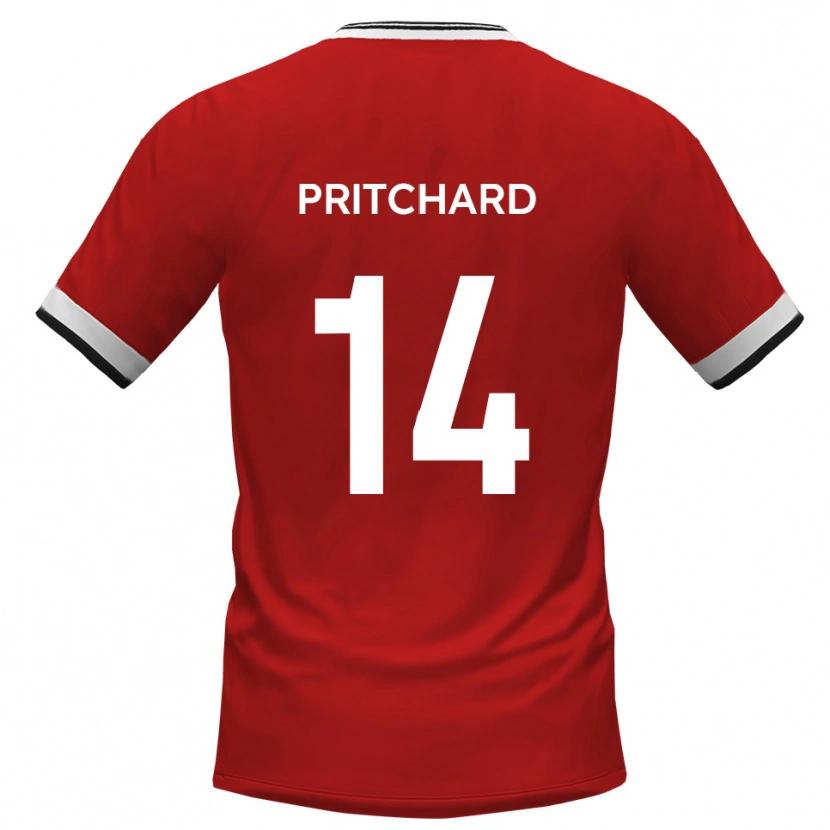 Danxen Mujer Camiseta Harry Pritchard #14 Blanco Negro 2ª Equipación 2025/26 La Camisa