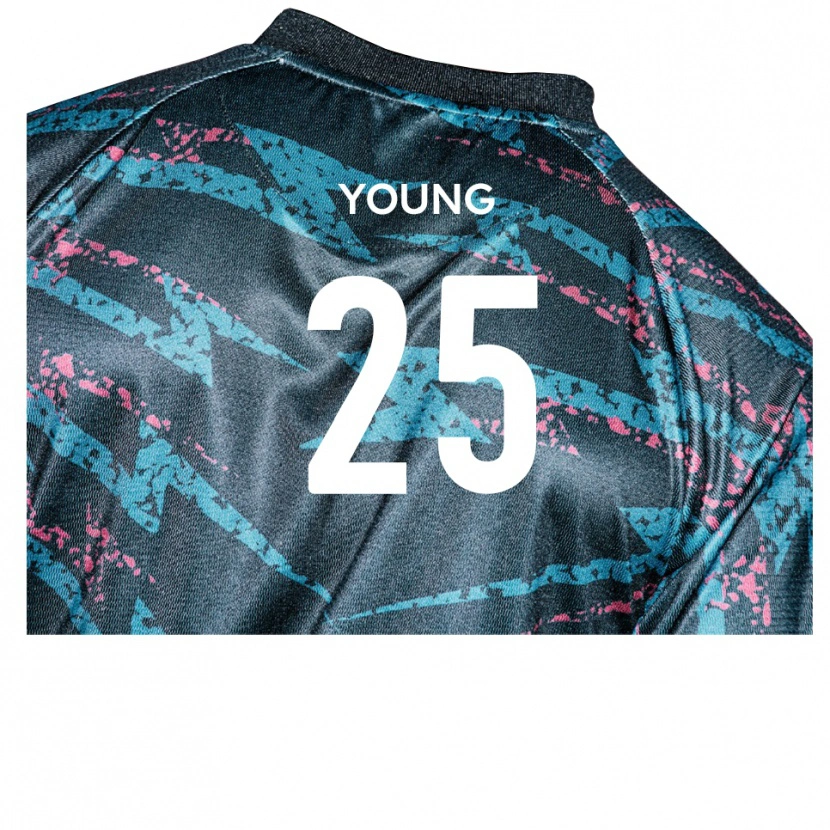 Danxen Mujer Camiseta Reggie Young #25 Negro Azul Marino 2ª Equipación 2025/26 La Camisa