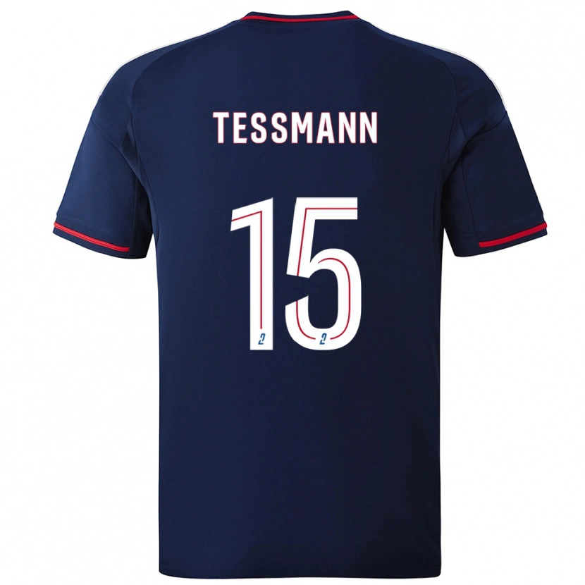 Danxen Mujer Camiseta Tanner Tessmann #15 Azul Marino Rojo 2ª Equipación 2025/26 La Camisa