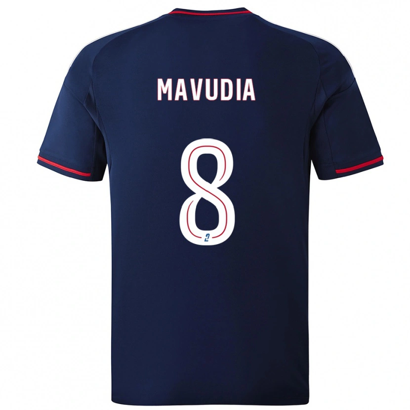 Danxen Mujer Camiseta Billy-Paul Mavudia #8 Azul Marino Rojo 2ª Equipación 2025/26 La Camisa