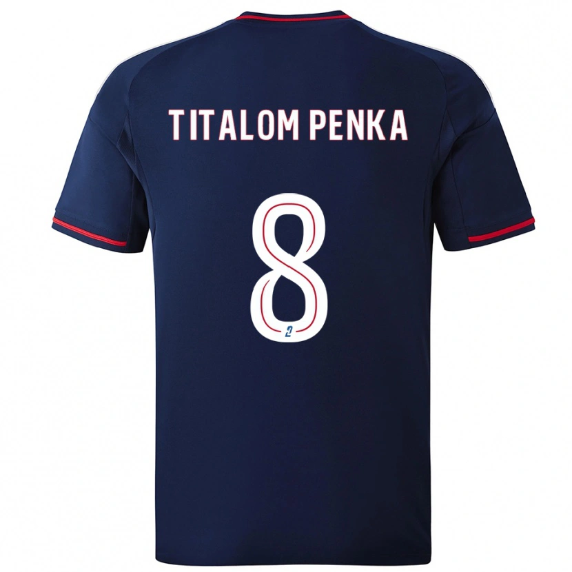 Danxen Mujer Camiseta Edwin Titalom Penka #8 Azul Marino Rojo 2ª Equipación 2025/26 La Camisa