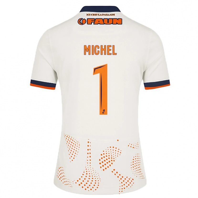 Danxen Mujer Camiseta Mathieu Michel #1 Blanco Naranja 2ª Equipación 2025/26 La Camisa