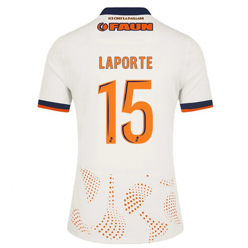 Danxen Mujer Camiseta Julien Laporte #15 Blanco Naranja 2ª Equipación 2025/26 La Camisa