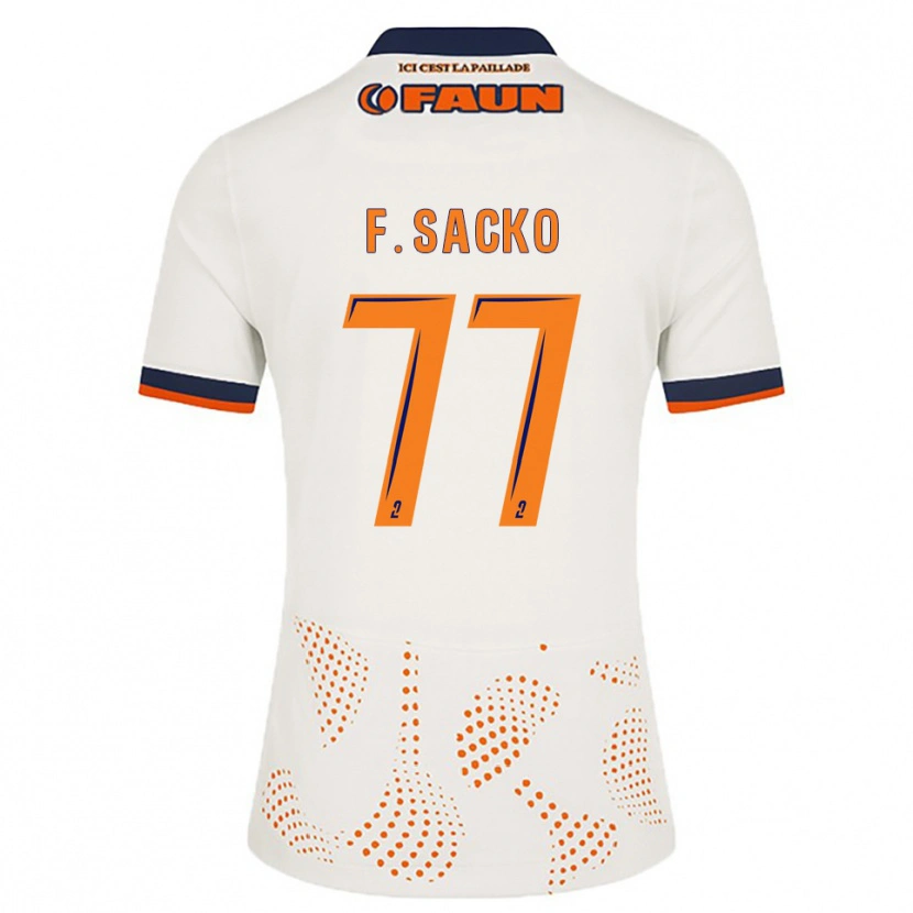 Danxen Mujer Camiseta Falaye Sacko #77 Blanco Naranja 2ª Equipación 2025/26 La Camisa